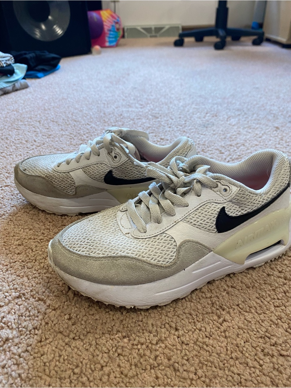 Nike Neutral Beige, White & Black Air Max Sneakers